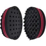 Wave-Shaped Double-Sided Sponge Hair Twist Brush